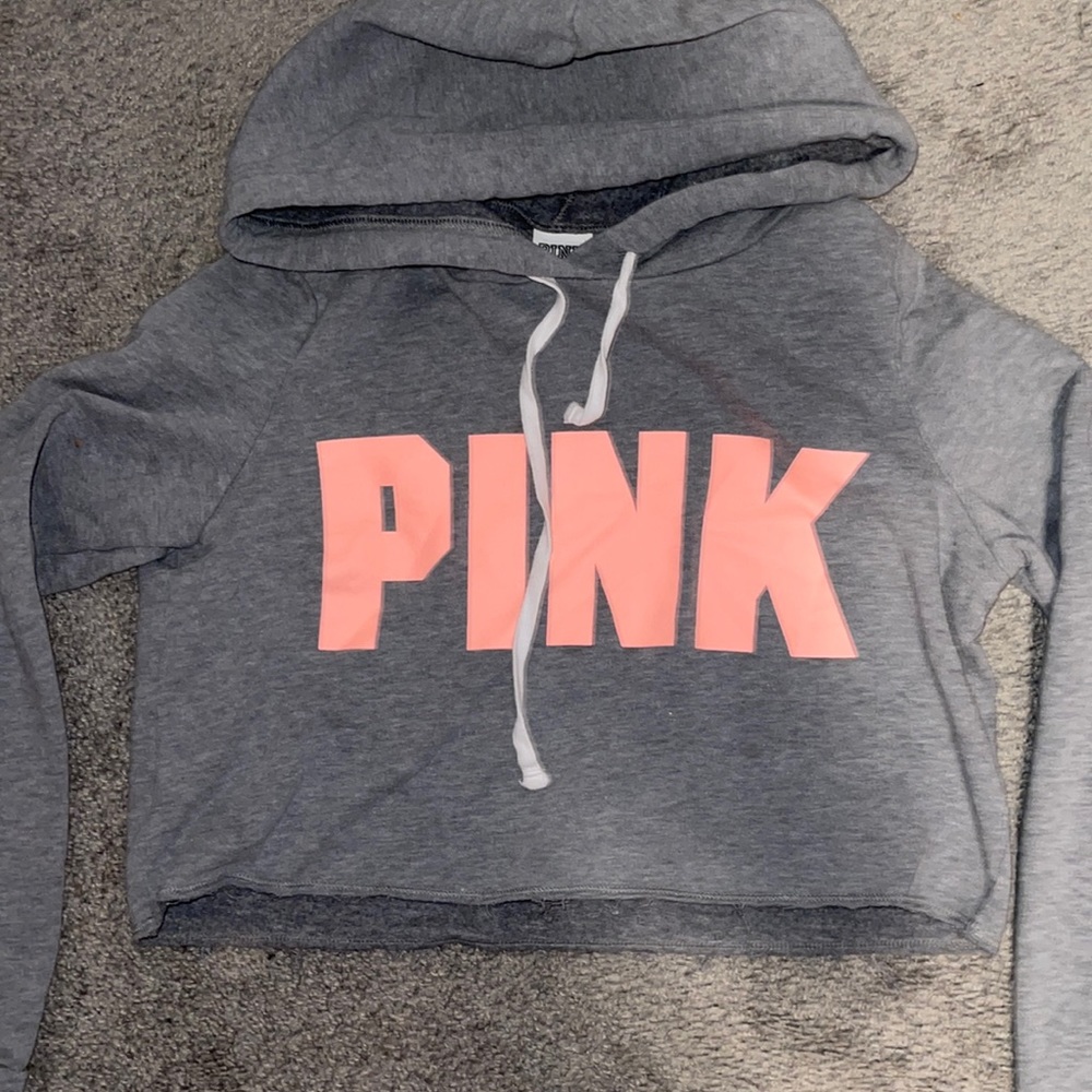 PINK crop hoodie